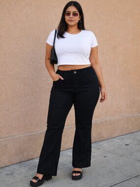 WET SEAL Stretch Bootcut Pants, Size Large